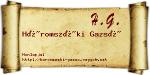 Háromszéki Gazsó névjegykártya